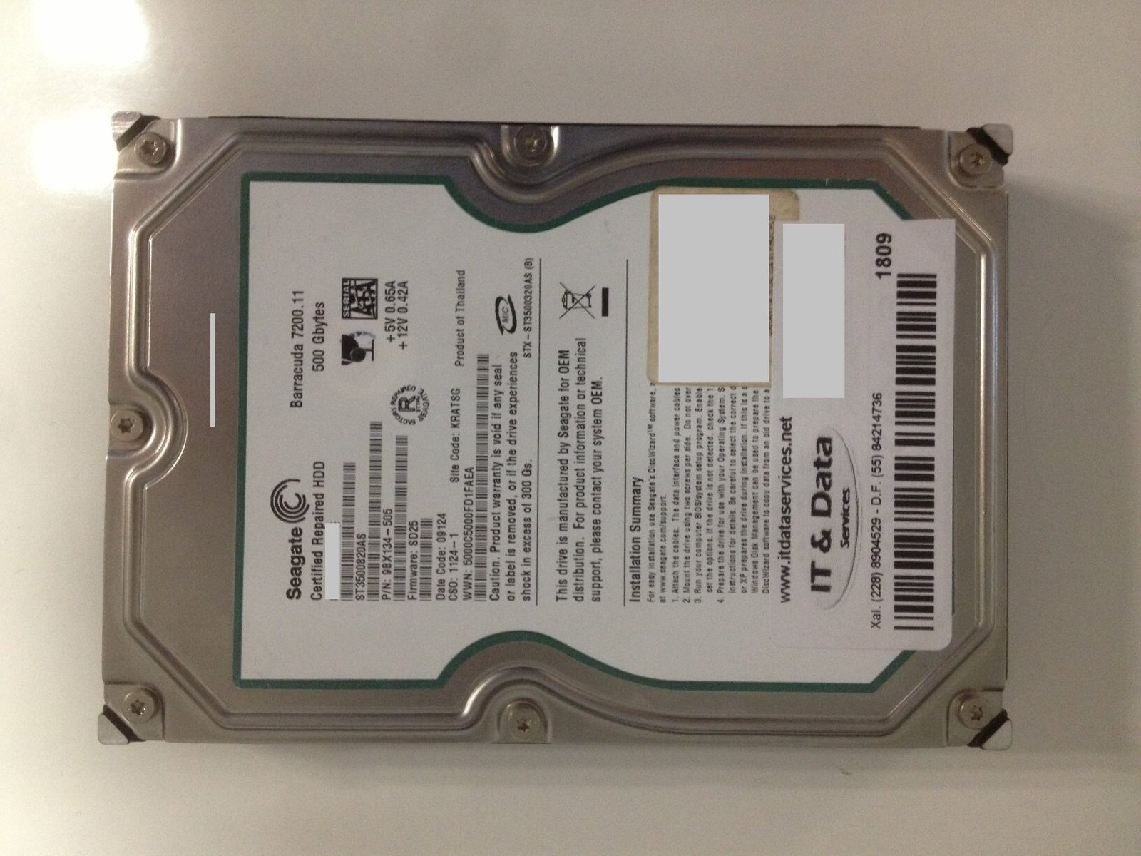 Exito en recuperación de datos en un disco Seagate.